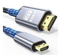 Micro HDMI to HDMI Cable 1 m, 4K @ 60Hz Micro HDMI 2.0 Cable with Ethernet, 3D, HDR, ARC Compatible with Raspberry Pi 5/4, GoPro Hero 8/7/6/5, Sony, Monitor, Laptops, etc