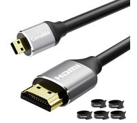 Micro HDMI to HDMI Cable 20 FT, High Speed Full HDMI to Micro HDMI Cable, Support 4K@60Hz HDR ARC, Compatible with GoPro Hero, Sport Camera, Raspberry Pi 4, Sony Camera, Nikon, Yoga