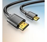 Micro HDMI to HDMI Cable 4K 60Hz, MicroHDMI Adapter Cord for Raspberry Pi 5 4, Camera, GoPro Hero 7 6 5, Lenovo Yoga, HDTV, Monitor, Canon/Nikon/Sony HDR Video & Audio Capture Card - Long 1m