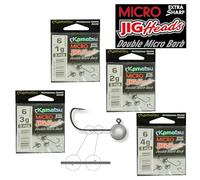Micro Jig Head Sharp Hook size 6 1g 2g 3g 4g Drop Shot Soft Lures Double Micro Barb Perch Pike Fishing (S01-3pcs size 6-1g Double Micro Barb Jig Heads Kamatsu)