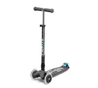 Micro Kickboard - Maxi Deluxe Foldable LED - Three Wheeled, Lean-to-Steer, Fold-to-Carry Swiss-Designed Micro Scooter for Kids with Motion-Activated Light-Up Wheels for Ages 5-12 (Volcano Grey)