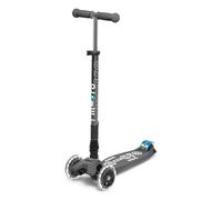 Micro Kickboard - Maxi Deluxe Foldable LED - Three Wheeled, Lean-to-Steer, Fold-to-Carry Swiss-Designed Micro Scooter for Kids with Motion-Activated Light-Up Wheels for Ages 5-12 (Volcano Grey)