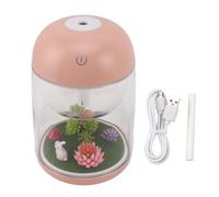 Micro Landscape Humidifier, Ultrasonic Essential Oil Diffuser Humidifier, Mini Silent Design with Large Spray Volume, 2 in 1 Car Mist Humidifier for Bedroom Office, ABS Material wi (Pink)