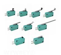 Micro Limit Switch 16A 250V 125V SPST 4.8mm Pin NO NC Normally Open Closed 16mm 52mm Arc Roller Lever Touch Switches Microswitch(Without Lever)