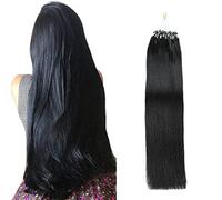 Micro Link Hair Pre-Bonded Human Hair Extensions Micro Loop Ring All Real Remy Straight Hair Micro Beads Hair Extension for Women, 50G 100 Strands,22inch (55cm)
