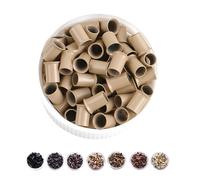 Micro Link Ring/Beads 3.0 mm Cooper Tubes Beads Locks for I tip Human Hair Extensions 500 pcs Gray Blonde