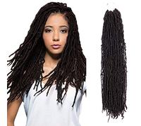 Micro Locs Crochet Braids 4packs Natural Faux Locs Crochet Braid 100% Premium Fiber Synthetic Hair African Roots Braid Collection Micro Locs Dreadlock Extension (4Packs 14inch, 1B/30#)