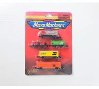 Micro Machines Miniature Train Set, Santa Fe Burlington Northern, 5 Piece Die-Cast Model Railway Cars, Non-Electric