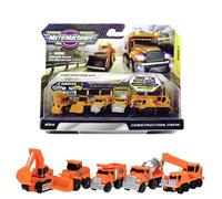 Micro Machines MMW0021 Construction Crew Pack, Features 5 Plus Corresponding Scene-Highly Collectible Themed Toy Cars - Tiny Vehicles, Huge World, Orange