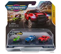 Micro Machines Starter Pack, Stunt - Includes 3 Vehicles, Motorcycle & Race Cars, Chance of Rare - Toy Car Collection