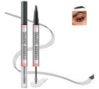 Micro Magic Eyebrow Pencil with 4 Fork Tip Applicator, 3D Magic Micro Eyebrow Pencil, Waterproof, Sweatproof, Smudge-Proof, Lightweight Natural Eyebrow Brows 03 Double-Ended