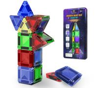 Micro Magnetic Tiles Building Blocks Toy - STEM Educational Travel Size Magnetics Blocks for Kids, Preschool Sensory Montessori Toddler Magnetic Toys for Boys & Girls 3+ Years Old 18PCS - Multicolour