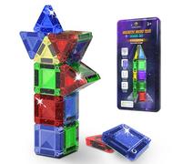 Micro Magnetic Tiles Building Blocks Toy - STEM Educational Travel Size Magnetics Blocks for Kids, Preschool Sensory Montessori Toddler Magnetic Toys for Boys & Girls 3+ Years Old (18PCS - Glitter)