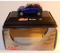 Micro Metal Die Cast Schuco HO 1/87 Mini Cooper Blue Roof Union Jack in Box