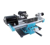 Micro Metal Lathe, Mini Variable Speed 7000 RPM, High Precision Milling Machine for Mini Parts Processing, Double Bearing, 24V 400W