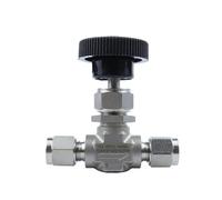 Micro Metering Valve 3-16mm 1/8"-1/2" Stainless Steel Forged Diaphragm Needle Valve Flow Control 6000 PSI(12.7mm 1l2 Inch)