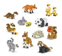 Micro Mini Building Blocks Animals Series, Set of 12 Animal Model Building Set, Including Koala, Panda, Lemur, Fox, Monkey, Mini Animals Building Toys for Adults Teens, 1807 PCS