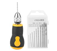 Micro Mini Hand Drill Tool Set - Portable With 10 Twist Drill Bits 0.8-3.0mm, Precision Pin Vise for Woodworking, Model Making, Jewelry, Walnut, Amber, Beeswax, Olive, Nut