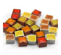 Micro Mosaic Tiles 3/16inch 5x5mm, 1000 pcs, Mix Orange, MXOR
