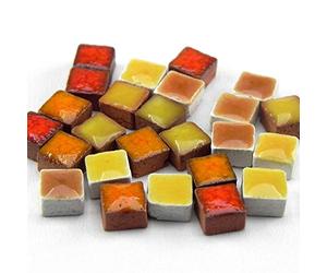 Micro Mosaic Tiles 3/16inch 5x5mm, 1000 pcs, Mix Orange, MXOR