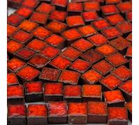 Micro Mosaic Tiles 3/16inch 5x5mm, 1000 pcs, Red Orange, RO02