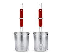 Micro-Perforated Stainless Steel Pasta Strainer, 2-Piece Set (5.5in, 14cm)