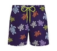 Micro-perforated Ultra-light and packable Swim Shorts Tortues Multicolores - male - Vilebrequin - Beachwear - Purple - L - Swimwear L