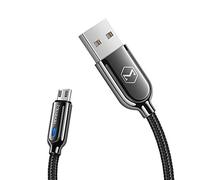 [Micro] Power Off/On Smart LED Auto Disconnect Quick Charge Data 3FT USB Cable Android QC 3.0 for Samsung Galaxy S7/S7 Edge, Nexus, LG, Motorola, and More List Below (Micro USB Black, 3FT/1M)