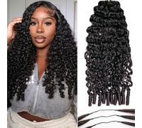 Micro Pre Looped Crochet Human Hair Extensions 20 Inch 4 Pack 240g Burmese Curly Human Feather-Line Invisible Crochet Hair Pre Separated Knotless Crochet Human Hair For Braiding Twist