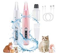 Micro Precision Trimmer, 2024 Multifunctional Pet Hair Clippers with LED Light, Low Noise Waterproof Rechargeable Paw Trimmer for Paws, Eyes, Ears, Face, Rump (White+Pink)
