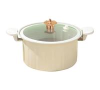 Micro Pressure Cooker 10L 11" Enamel Small Pressure Cooker with Lid, Handle & Safety Valve Quick Decompression Non-Stick Stew Pot for All Kinds of Stovetop, White Micro, Small Pre