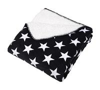 Micro-Pro Black/White Stars Fleece Blanket Soft Sherpa Home Sofa Bed Throw 150x200cm