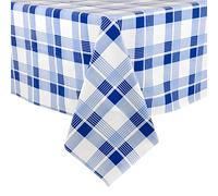 Micro-Pro Blue Check Wipe Clean PVC Vinyl Tablecloth Table Cover Protector 140x240cm