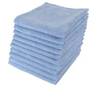 Micro-Pro Blue Valeting Microfibre Cleaning Cloths 10 Pack - 280gsm, 40x40cm, Non-Abrasive, High-Density for Home & Professional Use, Durable & Reusable, Ideal for Kitchen, Car, Window