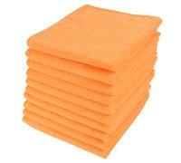 Micro-Pro Orange Microfibre Cleaning Cloths 10 Pack - 280gsm, 40x40cm, Non-Abrasive, High-Density for Home & Professional Use, Durable & Reusable, Ideal for Kitchen, Car, Window