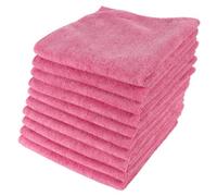 Micro-Pro Pink Microfibre Cleaning Cloths 10 Pack - 280gsm, 40x40cm, Non-Abrasive, High-Density for Home & Professional Use, Durable & Reusable, Ideal for Kitchen, Car, Window