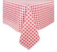 Micro-Pro Red Gingham Wipe Clean PVC Vinyl Tablecloth Table Cover Protector 140x240cm