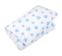 Micro-Pro White With Blue Stars Coral Fleece Blanket Home Sofa Bed Fleece Throw 150x200cm