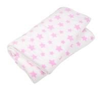 Micro-Pro White With Pink Stars Coral Fleece Blanket Home Sofa Bed Fleece Throw 150x200cm