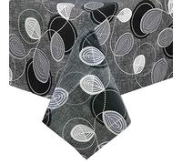 Micro-Pro Wipe Clean PVC Vinyl Everyday Tablecloth Dining Kitchen Table Cover Protector 140x240cm (Grey Swirl)