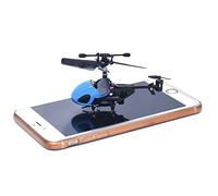 Micro RC Helicopter 2CH Remote Control Mini Aircraft Radio Channel Toy for Kids Adults Indoor Outdoor Flying (Blue, One Size)