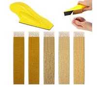 Micro Sander Kit with 50PCS Sand Paper, 80 to 400 Grit Wet Dry Detail Sandpaper, 90X 30mm Sandpaper Sheets, Finger Sander for Crafts Wood Finishing Metal Polishing(80/120/180/240/400)