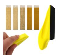 Micro Sander with 50Pcs Sander Paper, 3.5”x1.1”x1.8” Mini Sander Sandpaper for Wood, Small Sander with 80/120/180/240/400 Grit sandpaper for Wood Work Finishing DIY Polishing Sanding