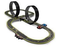 Micro Scalextric Sets for Kids Age 4+ - Double Jeopardy Race Set - Mains Powered Electric Racing Track Set, Slot Car Race Tracks - Includes: 1x Race Set, 1x Stunt Loop, 1x Ejector Lap Counter