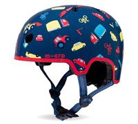 Micro Scooter | Bike/Scooter Printed Deluxe Kids Helmet | Kids Bike Accessories | LED Rear Light | Protective Chin Strap | Inner Padding | Adjustable Strap & Sizing Wheel | Medium (55-58cm) | Vehicle