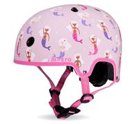 Micro Scooter | Bike/Scooter Printed Deluxe Kids Helmet | Kids Bike Accessories | LED Rear Light | Protective Chin Strap | Inner Padding | Adjustable Strap & Sizing Wheel | Small (48-54cm) | Mermaid