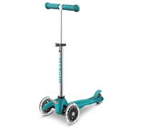 Micro Scooter | Mini Classic Plus LED Kids Scooter | 2 to 5 Years | Boys & Girls | Lean-To-Steer Design | Handlebar Adjustable | Light Up LED Wheels | 50kg Weight Limit | Aqua