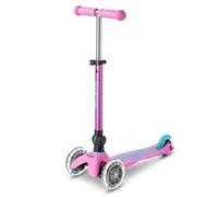 Micro Scooter | Mini Micro Foldable LED Kids Scooter | 2 to 5 Years | Boys & Girls | Lean-To-Steer Design | Handlebar Adjustable & Foldable | Light Up LED Wheels | 50kg Weight Limit | Lavender