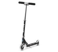 Micro Scooter | Sprite Classic LED Kids Scooter | 5 to 12 Years | Boys & Girls | 360° Steering & Kickstand | Handlebar Adjustable & Foldable | Light Up LED Wheels | 100kg Weight Limit | Black