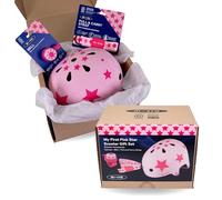 Micro Scooters | First Scooter Accessory Gift Set | Helmet, Pull & Carry Strap and Bell | Cycling & Scooter Accessories | Boys & Girls | Pink Star Print